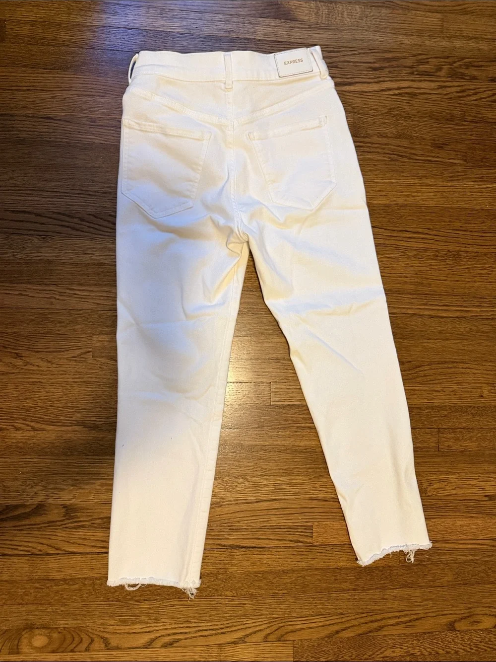Express White High-Rise Cropped Skinny Jeans